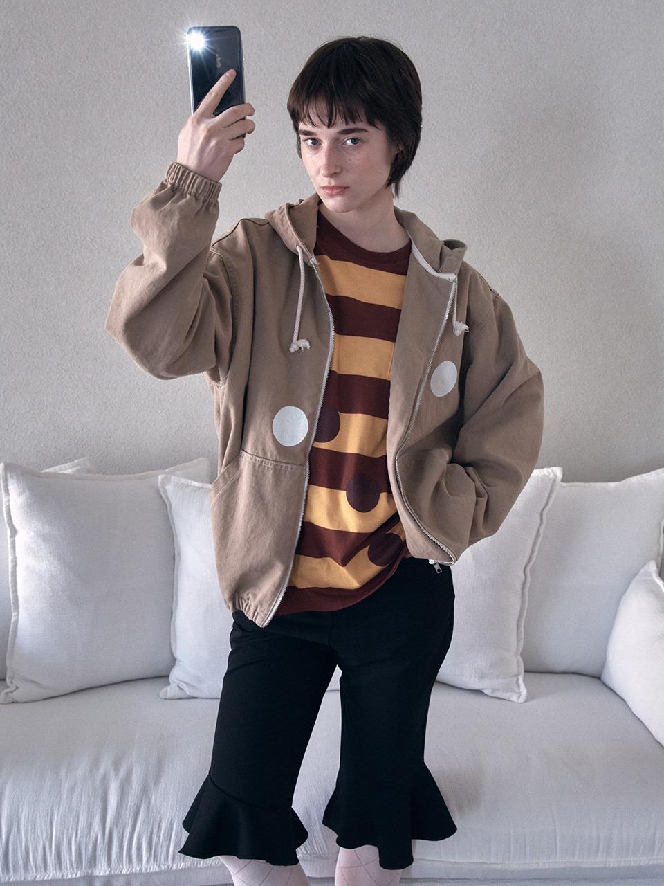 Harry stripe dot long sleeve tee_wine