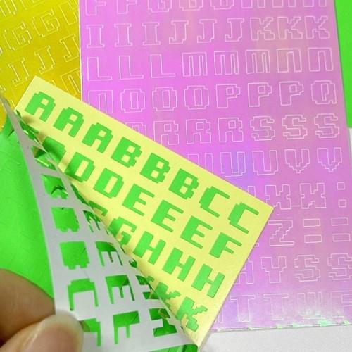 [또은팩토리] 픽셀아트 알파벳 숫자 스티커 2장 세트