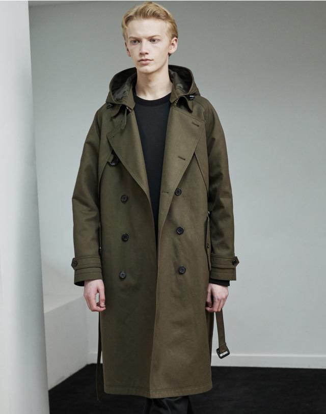 카키 《Gaberdine》 더블트렌치