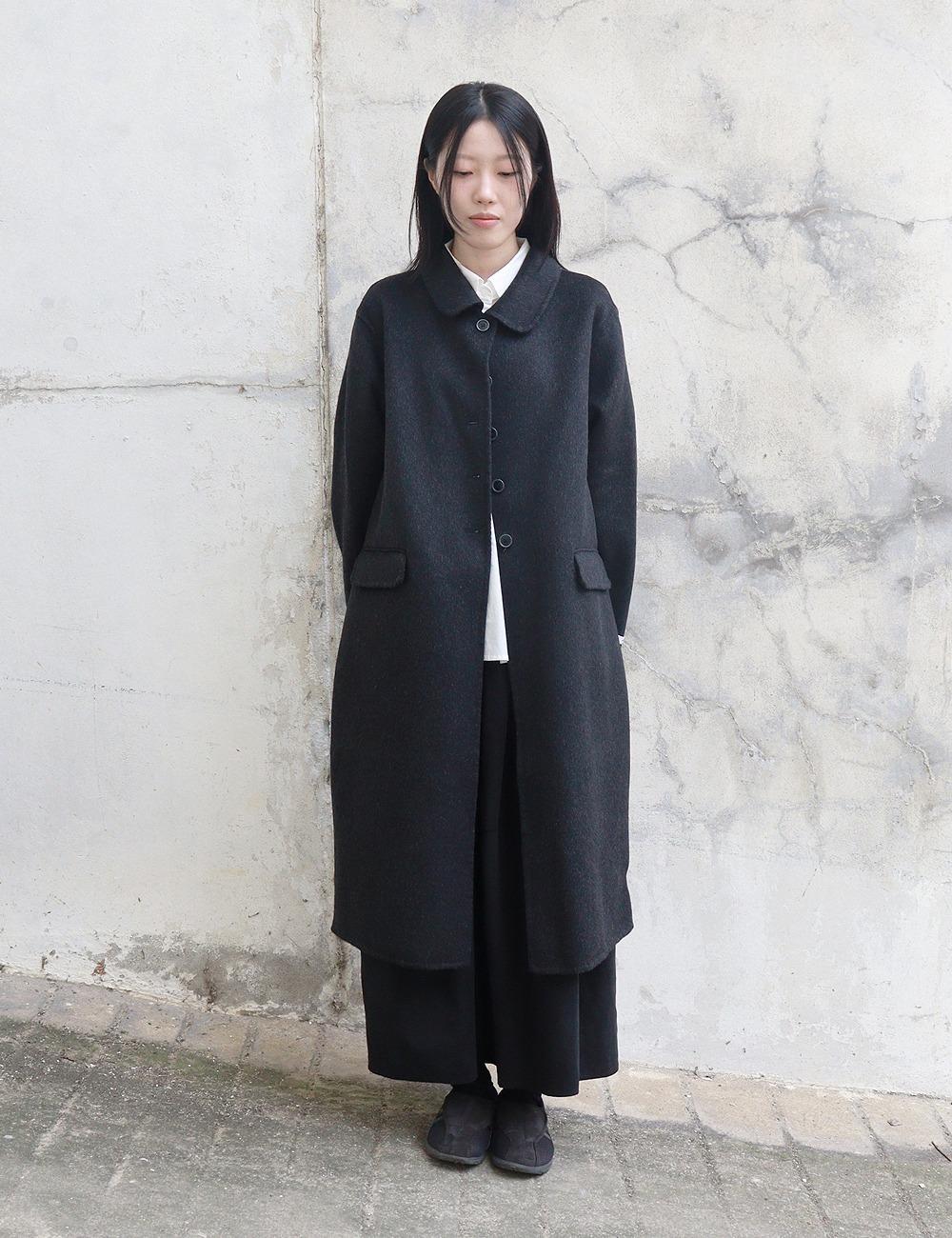 narrow button handmade long coat