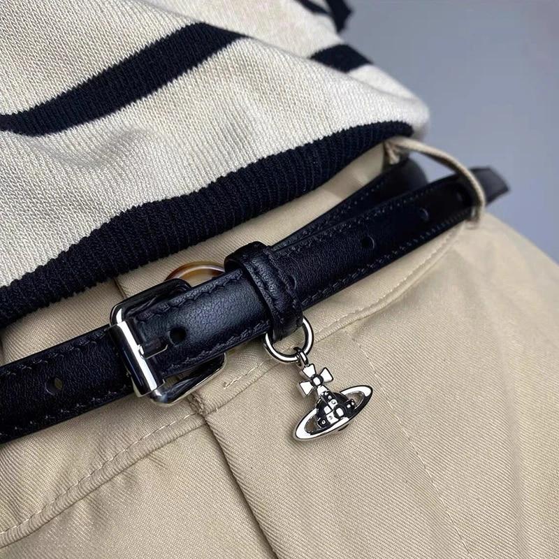 여왕 어머니 서쪽 여성 토성 펜던트 벨트, 부드러운 표면, 얇고 좁은 벨트, 다양한 패션, 드레스 벨트