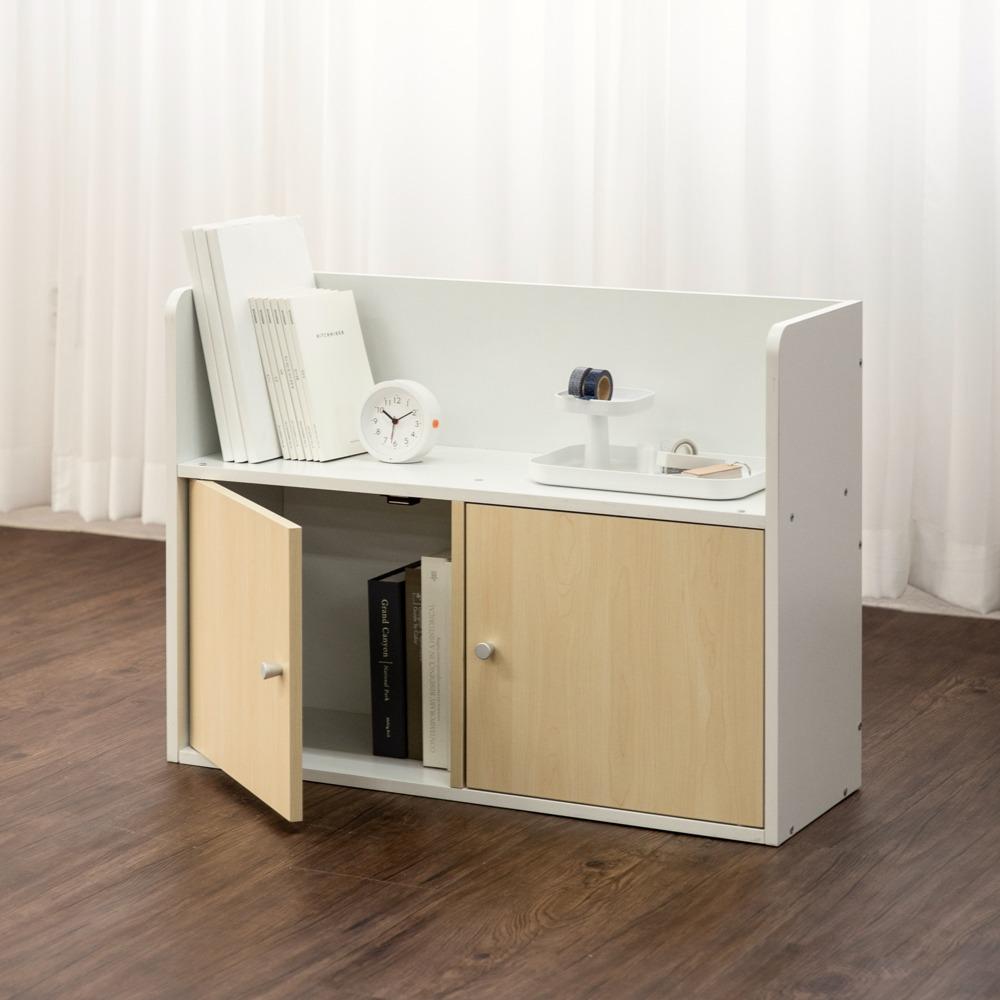 600 책장 크림화이트 & 자작나무