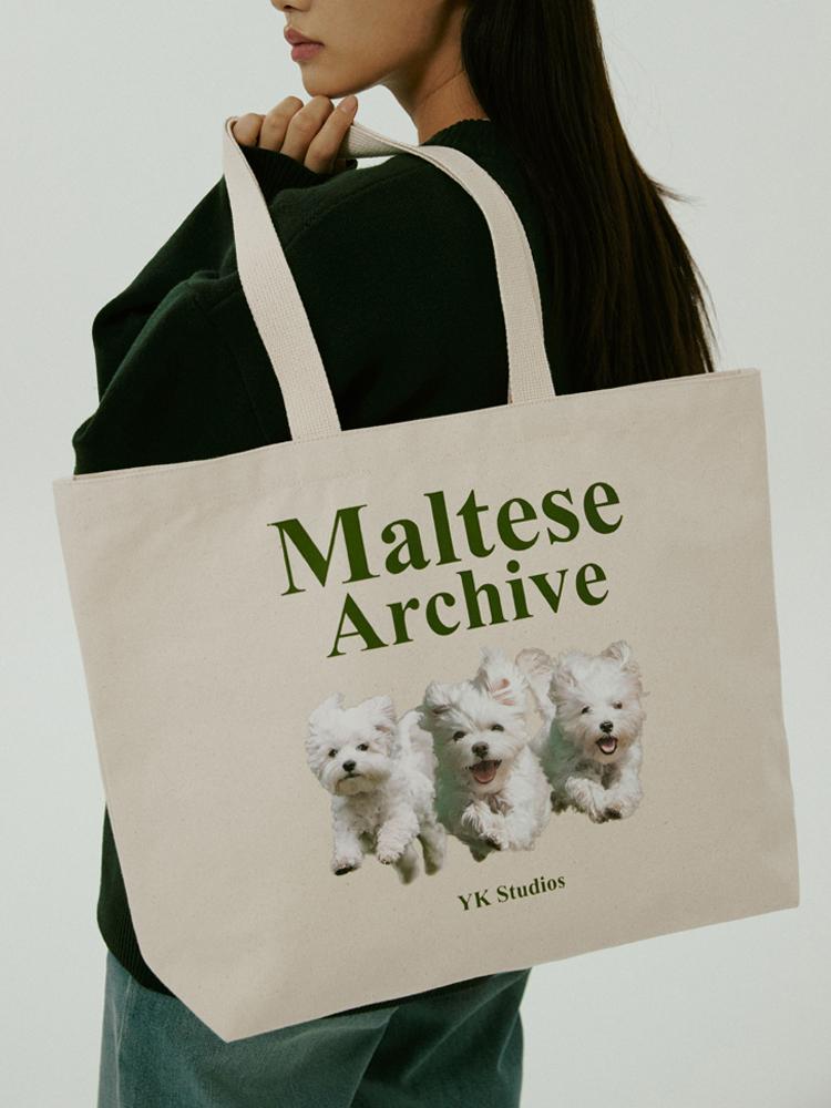 [Waikei] 말티즈 아카이브 에코백 아이보리