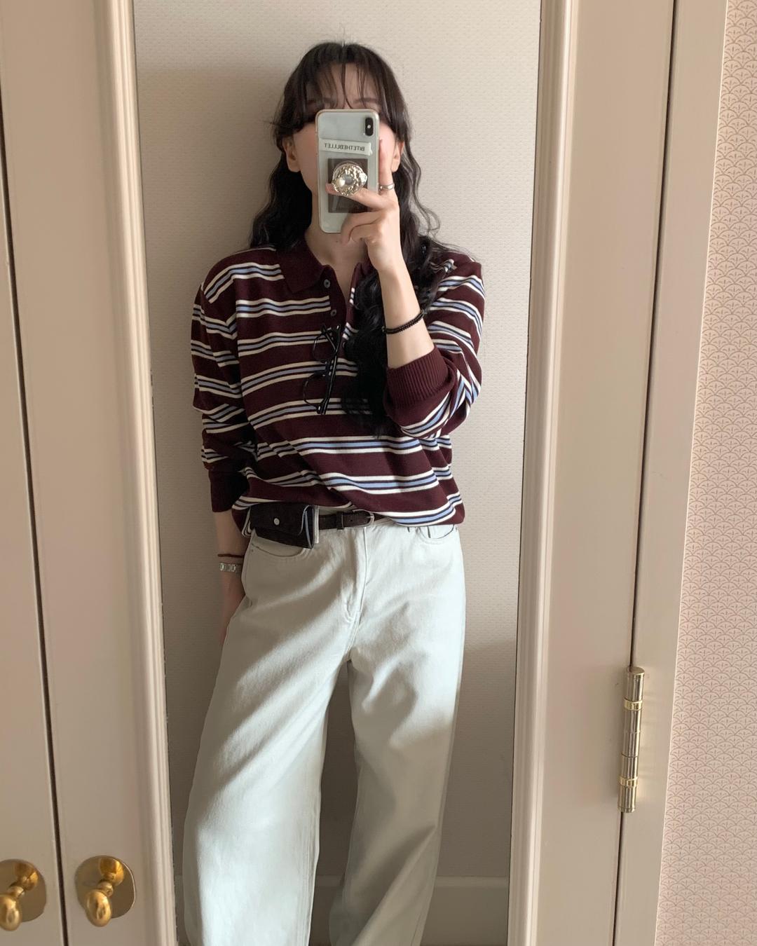 EMMA STRIPE COLLAR KNIT