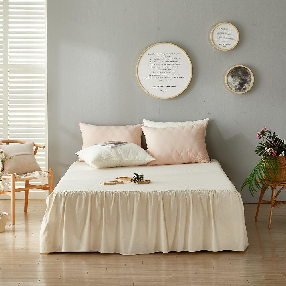 샤르르 샤를 피그먼트 워싱 매트리스커버 침대 스커트 K