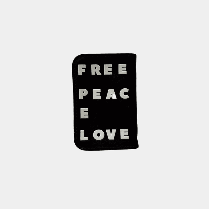 FREE PEACE LOVE 카드 지갑 - 블랙