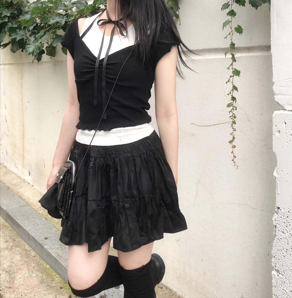 [히니츠키] 로맨틱 러블리 리본 초커 프릴 골지티