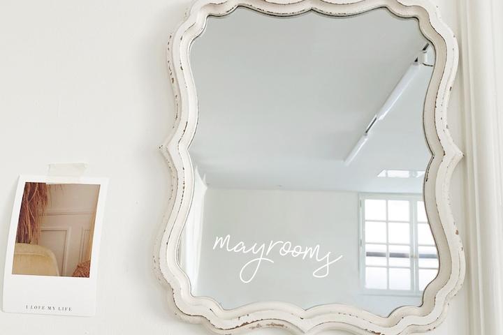 빈티지 다마스크 프렌치 쉐비 화이트 엔틱 벽걸이 카페 거울