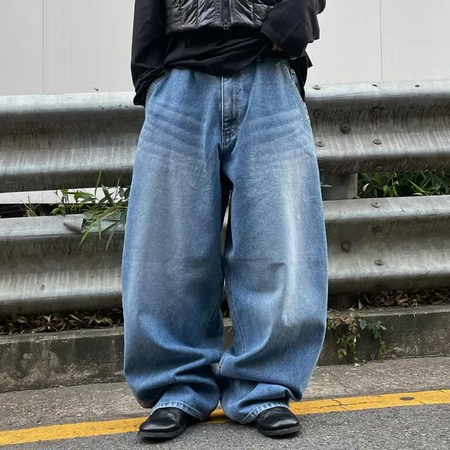 누적 판매 700장  [Unisex] 빅 벌룬 와이드 워싱 데님 팬츠