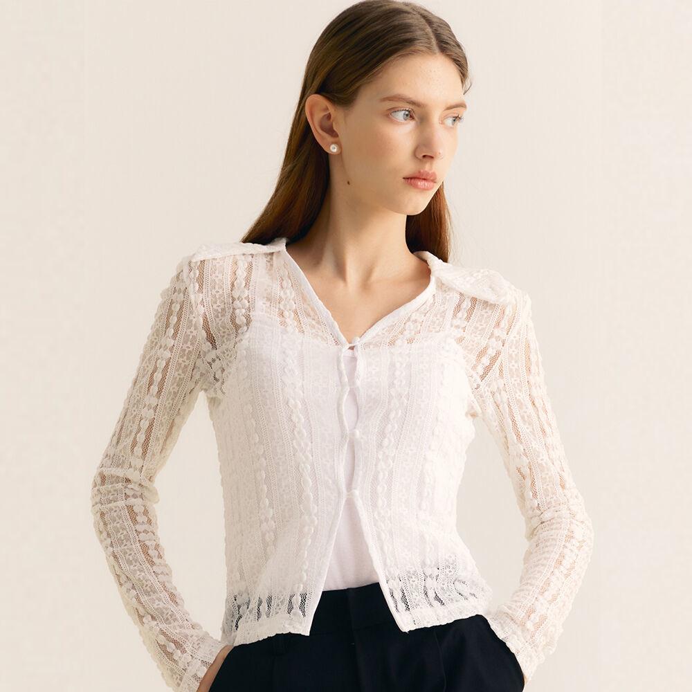 [22SS] 카라 레이스 가디건_WHITE