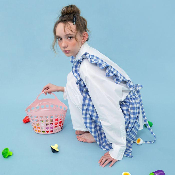 시그니처 프릴 앞치마 (스카이)