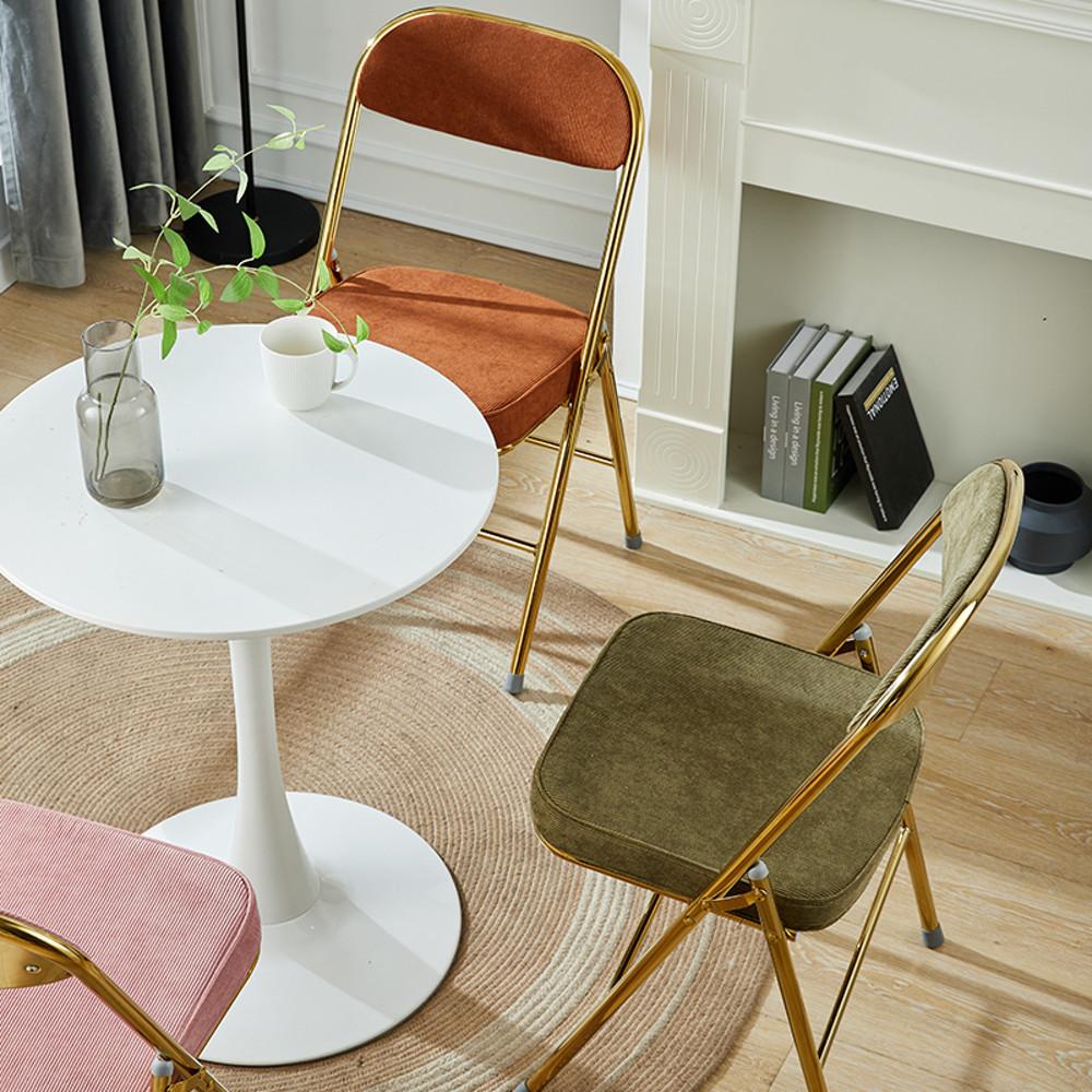 칩앤리빙 북유럽 스타일 코듀로이 접이식 의자 10color 복고풍 디자인 카페의자