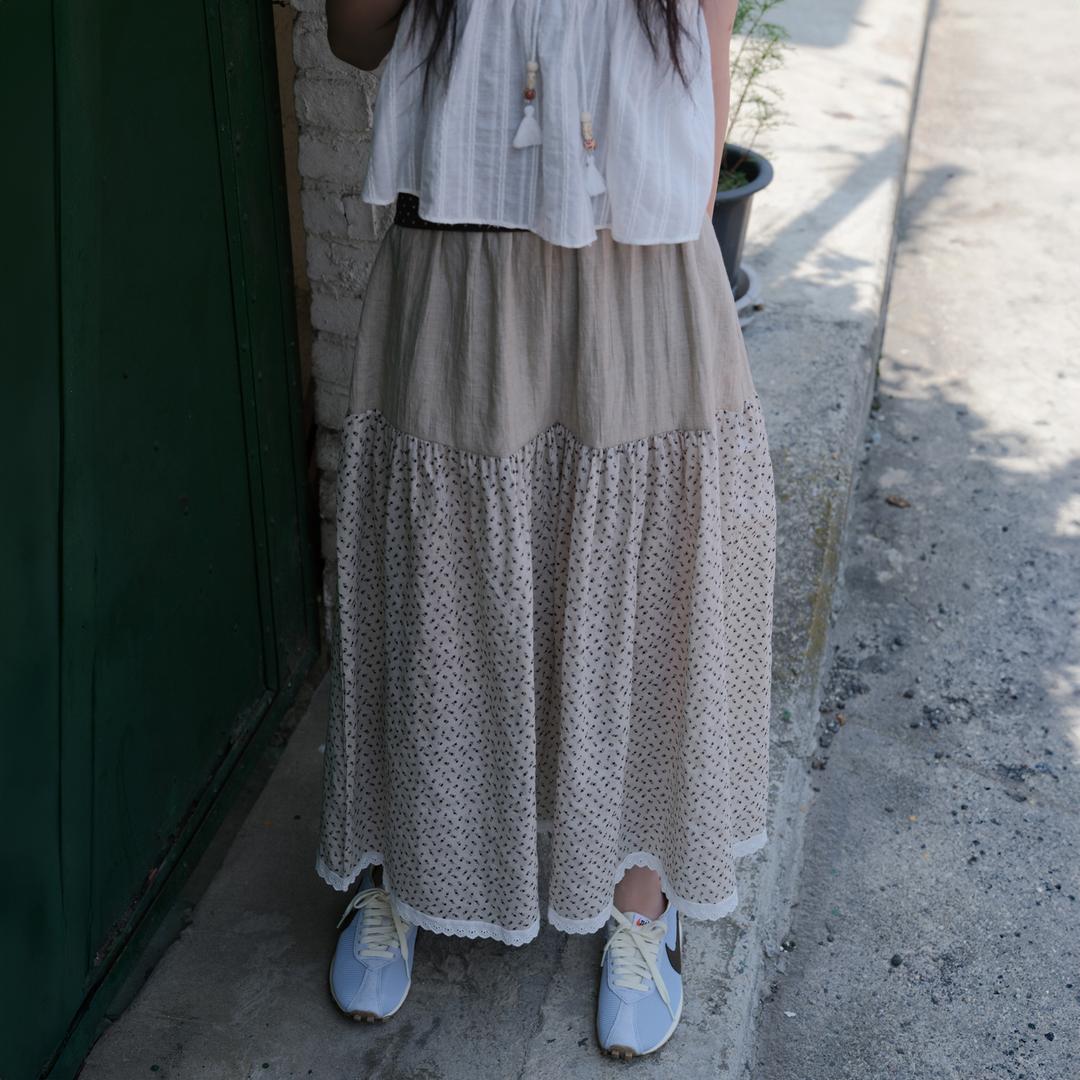 틸데서울 버들 빈티지 플로럴 스커트 2color