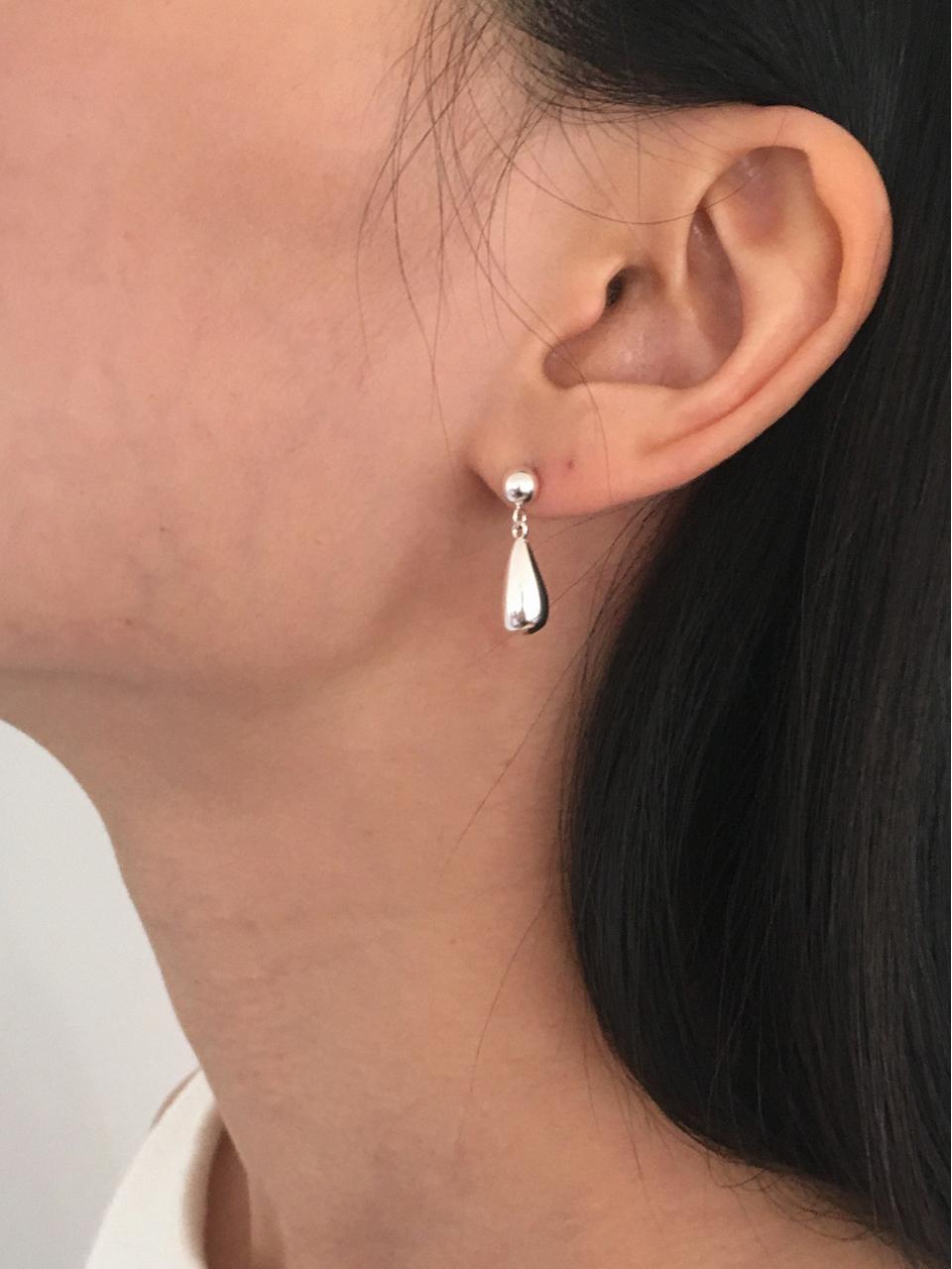 bell drop earring silver