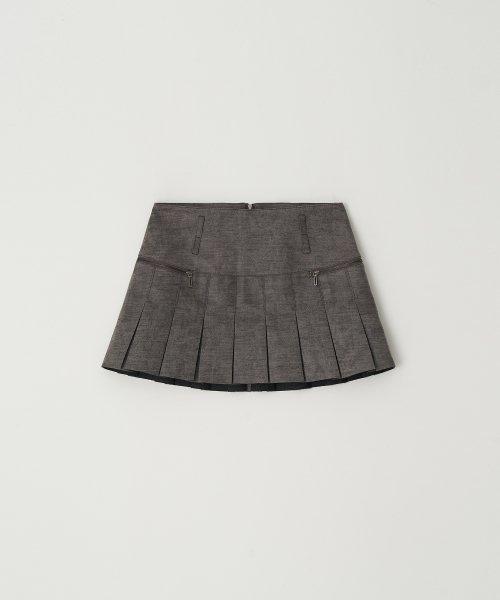 Crack Leather Mini Skirt