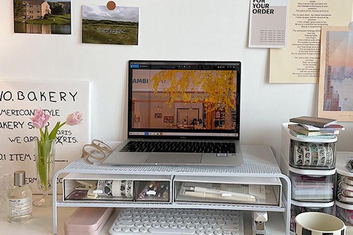 언더 2단 모니터 철제 받침대