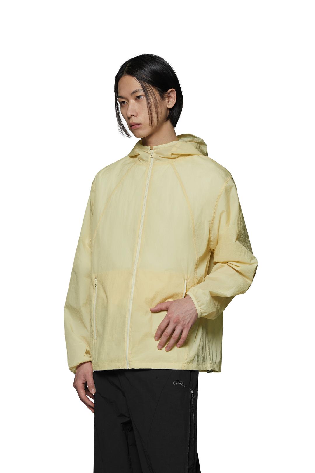 BACK-PRINTED PACKABLE JACKET - LIGHT YELLOW