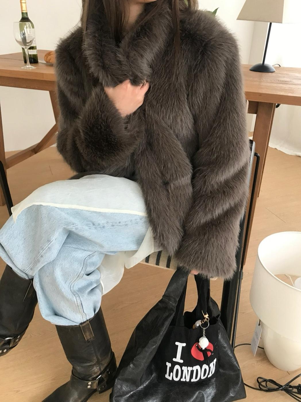 shearing fur jacket (brown)