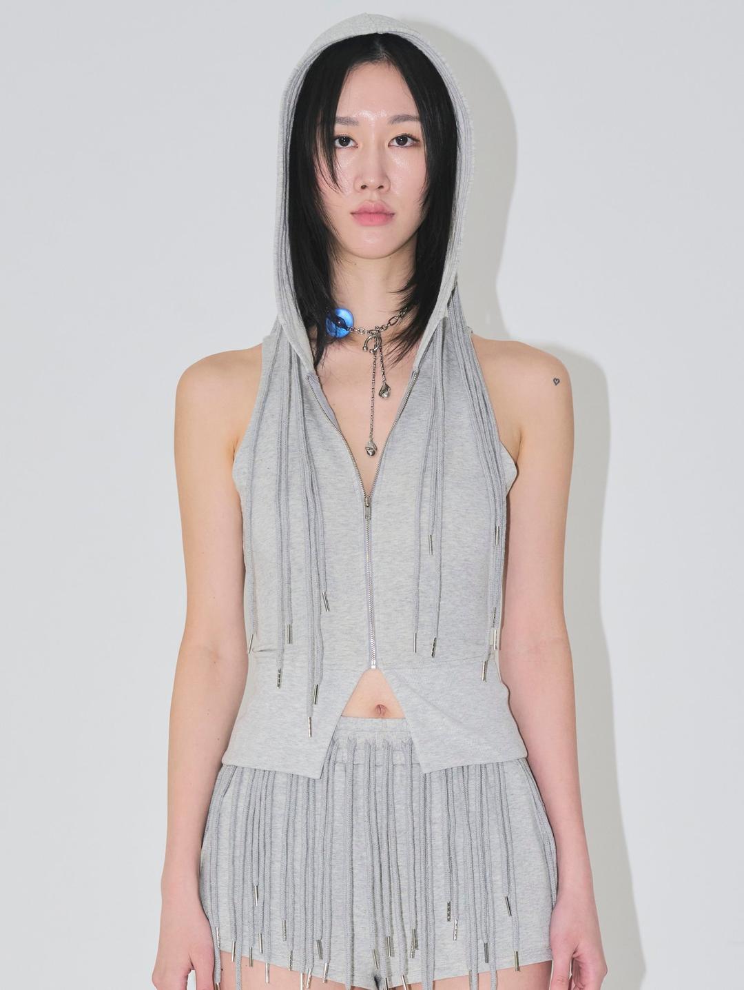 .string tunnel hoodie tank grey — .nibgnus