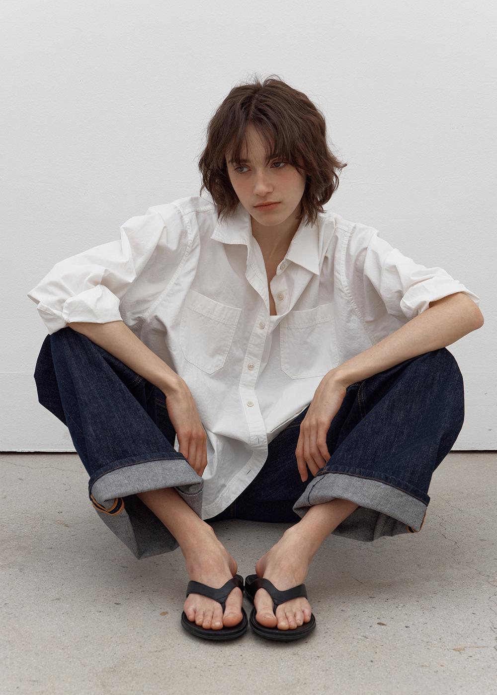 Vintage washing shirt (ivory)