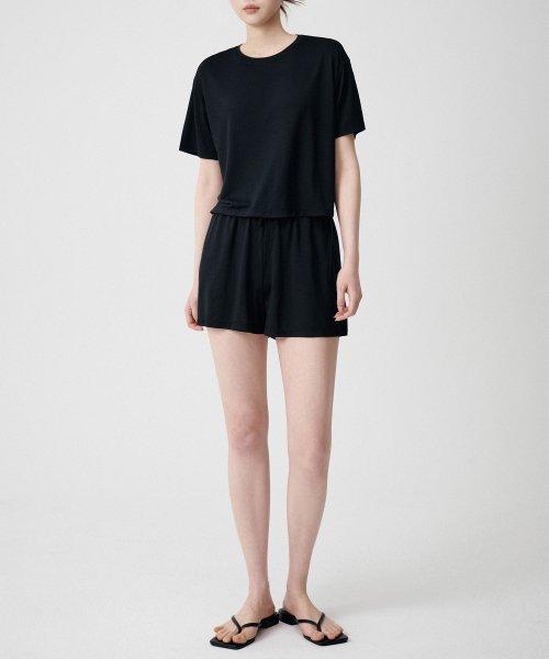 무신사 스탠다드 우먼(MUSINSA STANDARD WOMAN)  우먼즈 모달 하프 라운지 웨어 세트 [블랙] - 사이즈 & 후기 | 무신사