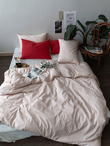 [HIGH-TEEN]파리지앵무드 레드 자체제작 이불커버세트