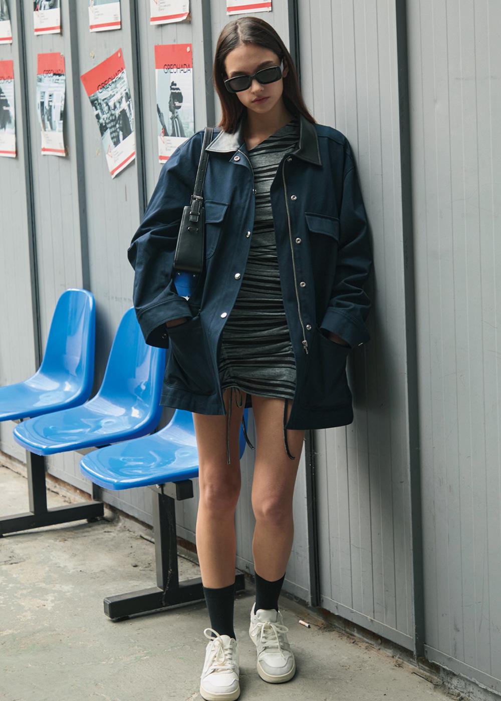 OVERSIZE FIELD JACKET_ NAVY