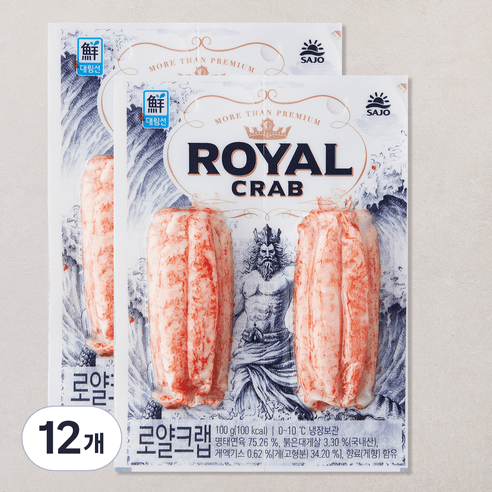 대림선 로얄크랩, 100g, 12개 - 맛살 | 쿠팡