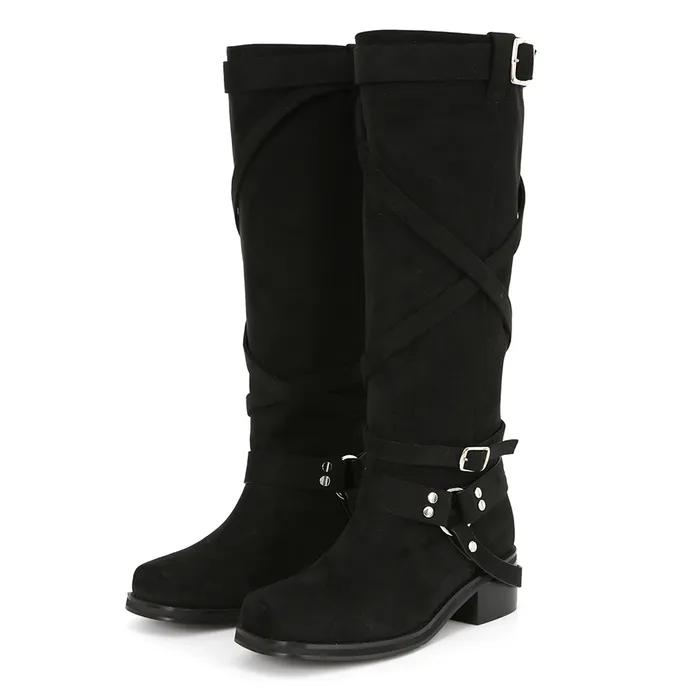 [미연님 착용] MULTI SUEDE BOOTS (BLACK)