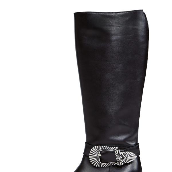 Western buckles long boots