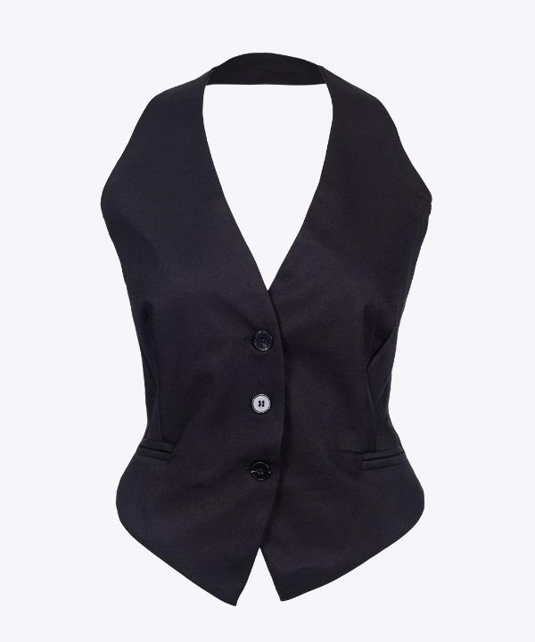 브이넥 크롭 홀터넥 정장조끼 베스트 셋업