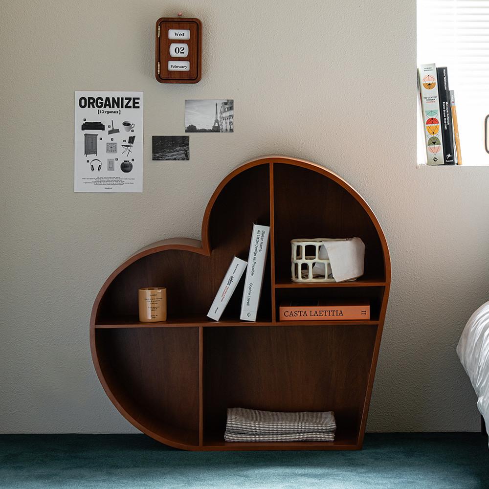 매스티지데코 M1 하트 선반 책장 (우드) 선반장 책장 장식장 감성가구