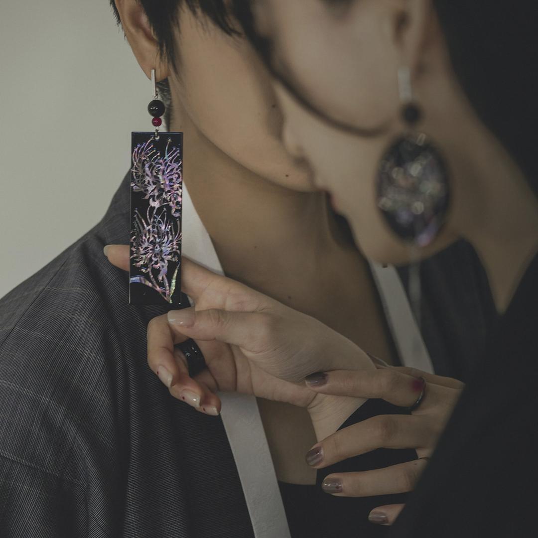 파도 x 몸 독화 귀걸이 [ 피안화, 피안의 언덕 ]