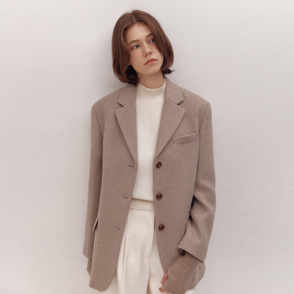 [아바몰리]HERRINGBONE THREE BUTTON COKET _BEIGE[AHW-JKK113-10]