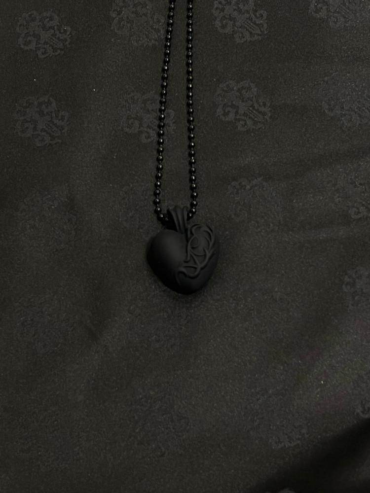[THE DOSAN/당일 출고] 크롬하츠 실리콘 하트 목걸이 블랙