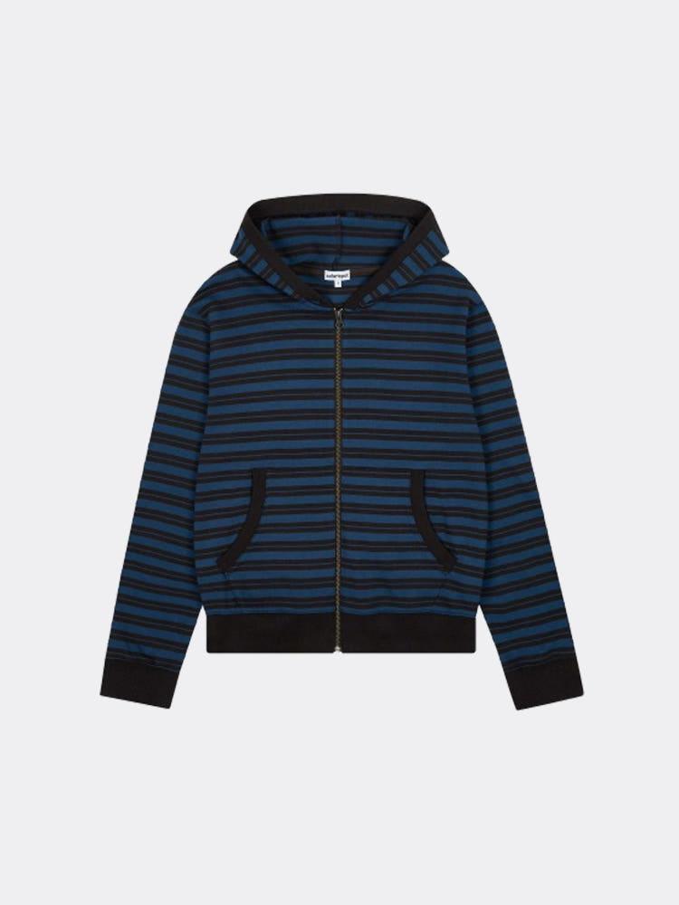 사파리스팟 STRIPE HOODIE ZIPUP-NAVY/BLACK