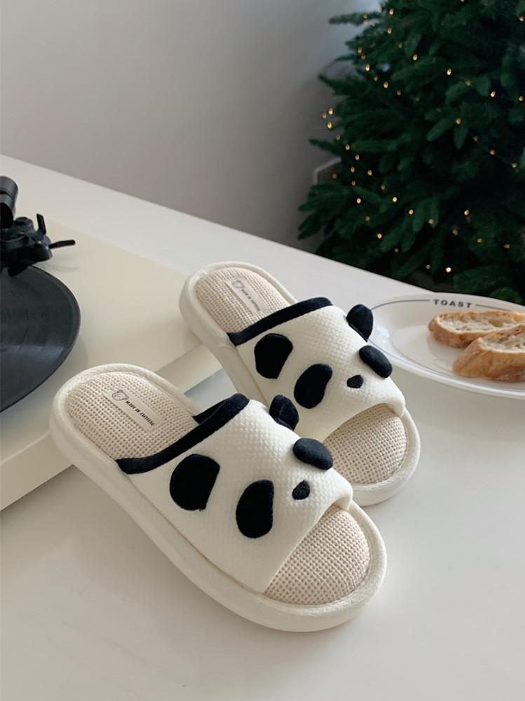 수심 Panda Slippers 판다 슬리퍼 패브릭 오픈형 실내화 사무실 학원 병원 팬더