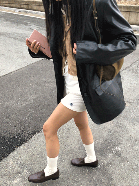 리스 비건레더.nop leather jacket (2color)