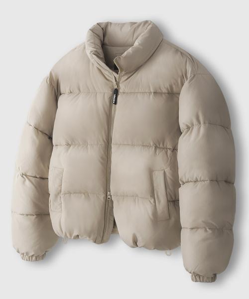 2WAY 오버핏 볼륨 웰론 푸퍼 숏패딩 [베이지]