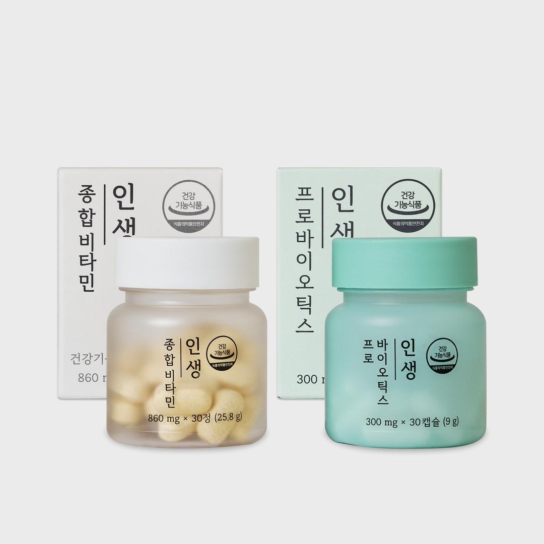 인생 스타트 패키지 2종(프로바이오틱스1개+종합비타민1개) 1개월 멀티비타민 유산균