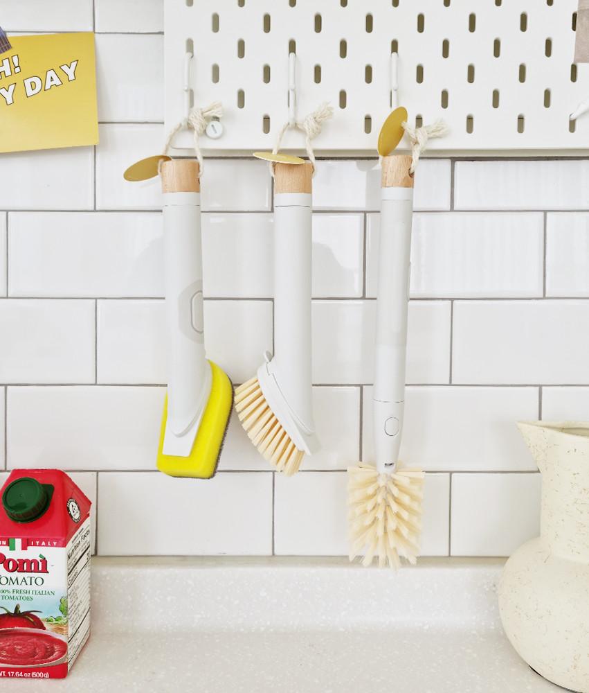 소소린 세제 디스펜서 설거지 브러쉬 수세미 청소솔 병솔 텀블러솔 세제일체형수세미