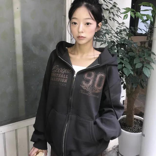 기모 빈티지 후드집업