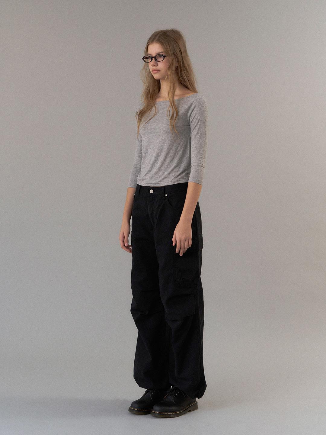 winter washed cargo pants (black)