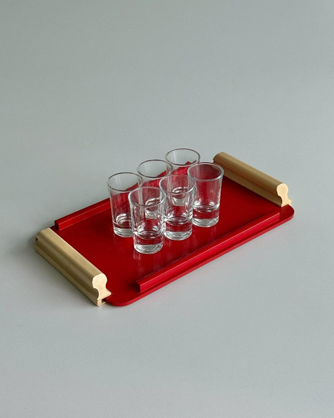60s West German Schnapps Tray Set
