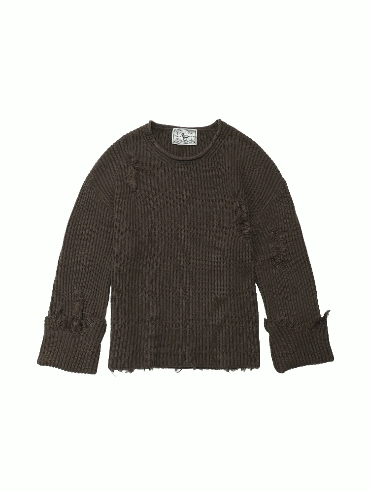 damage knit sweater