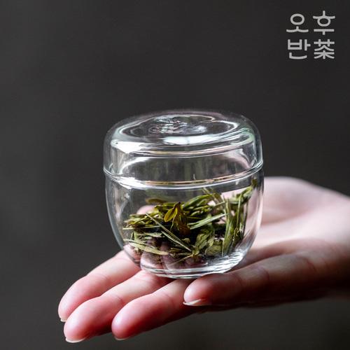 미니 투명 유리 차통 일본 말차 차엽관 차보관함 찻잎통 녹차 보이차 차합