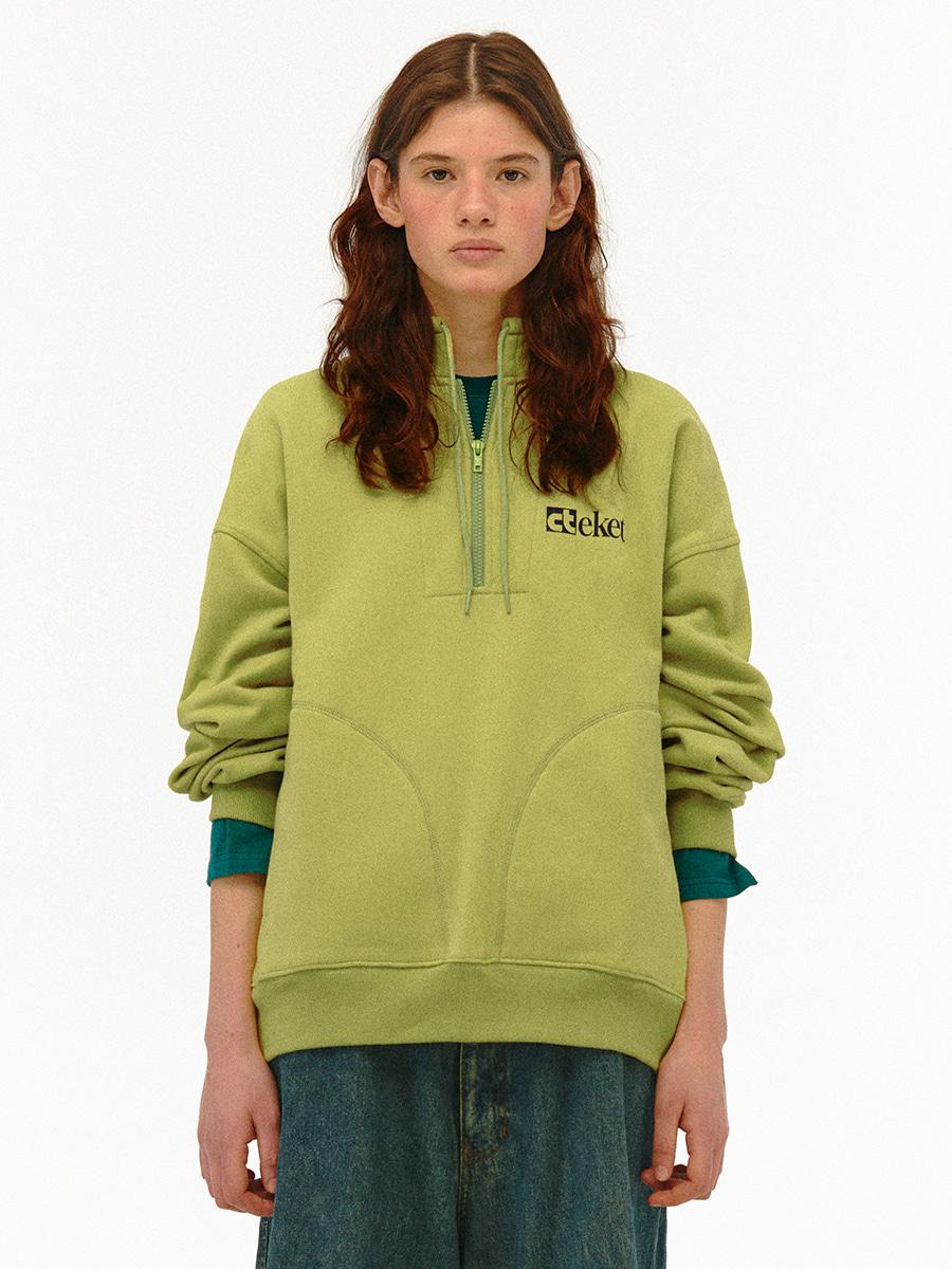 Plan Half Zip-Up Sweatshirt Light Green
