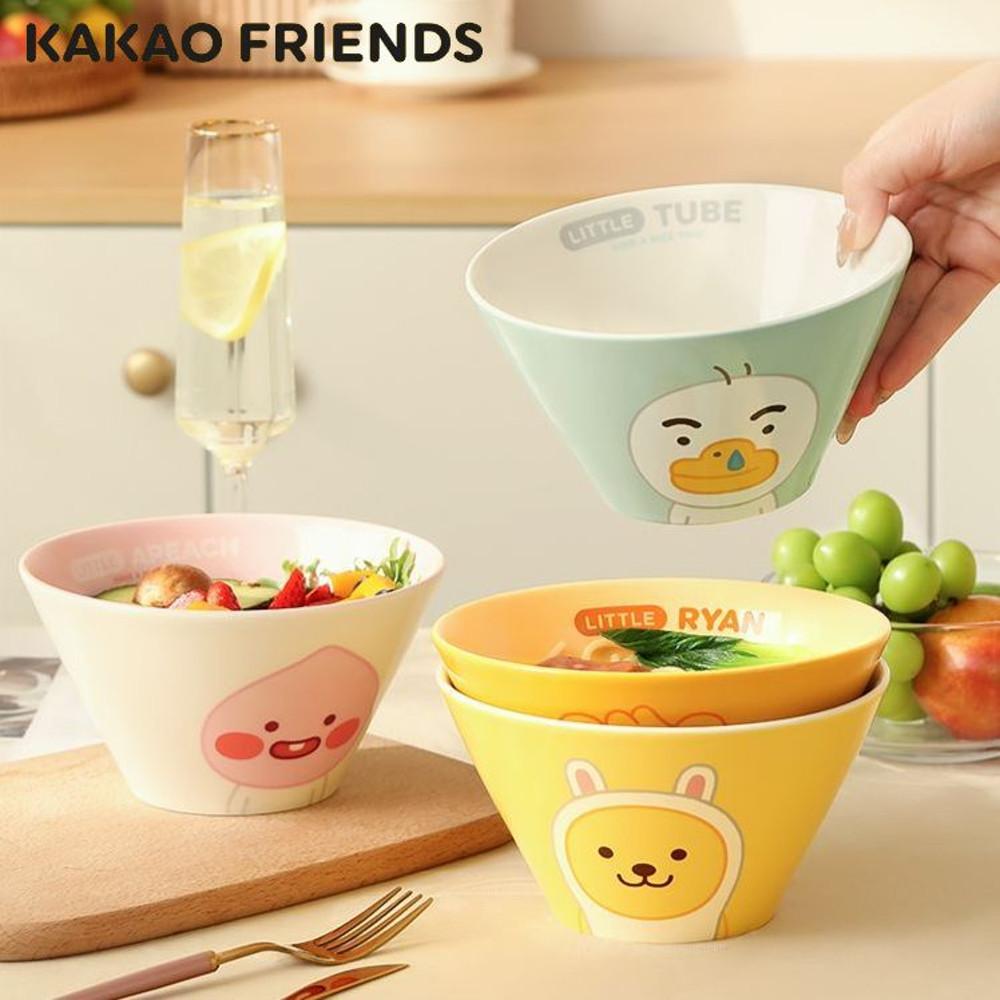 카카오프렌즈 세라믹 라면그릇 리틀 라이언 어피치 과일 샐러드볼 집들이 선물용 900ml