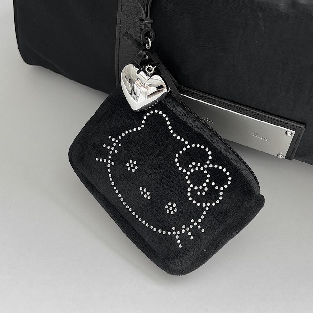 큐빅 키티 블랙 미니파우치 파우치키링 가방파우치 : 플리즈럽미