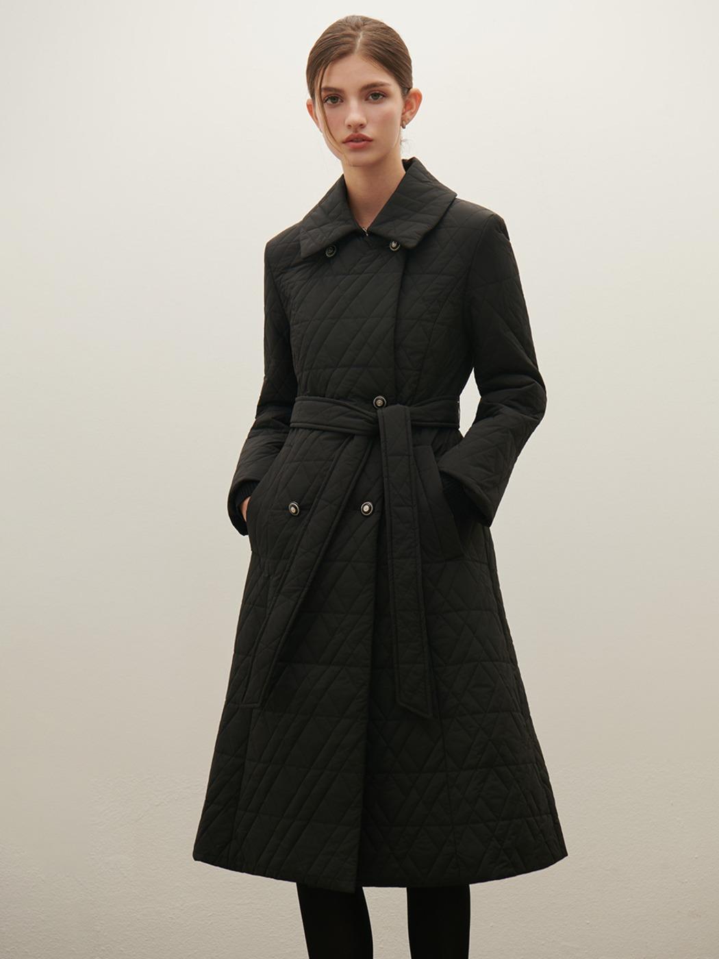 [크리에이터픽]더블버튼 퀼팅 롱패딩 O254T872